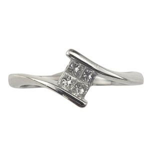 14K White Gold Princess Cut Diamond Ring Size 7 #22588